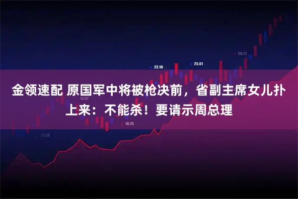 金领速配 原国军中将被枪决前，省副主席女儿扑上来：不能杀！要请示周总理