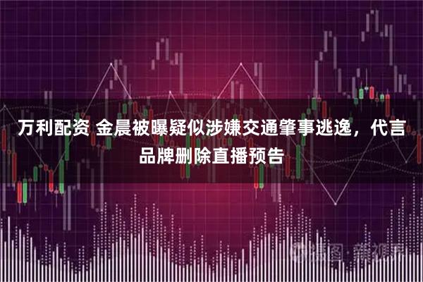 万利配资 金晨被曝疑似涉嫌交通肇事逃逸，代言品牌删除直播预告