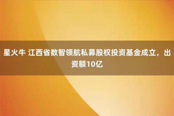 星火牛 江西省数智领航私募股权投资基金成立，出资额10亿